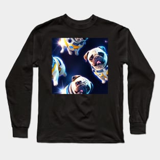 Just a Space Pugs Pattern Long Sleeve T-Shirt